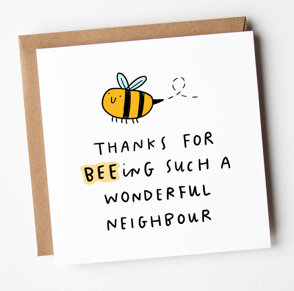 Thank You Card Beeing A Wonderful Neighbour By Arrow T Co