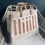 Personalised Striped Canvas And Tan Shopper, thumbnail 1 of 1
