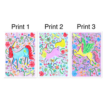 Lilac Unicorn Print Set, 7 of 9