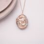 Personalised Rose Gold Plated Queen Of Flowers Locket, thumbnail 3 of 12