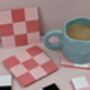 Cute Checkerboard Coaster Set Of Two, thumbnail 6 of 12