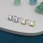 Princess Cut Ab Crystal Stud Earrings, thumbnail 2 of 11