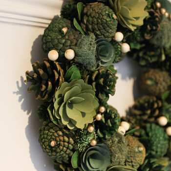 Hemlock Grove Indoor Christmas Wreath With Bow, 9 of 10