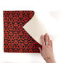 Red Orange Grey Hand Printed Canvas Place Mat Set, thumbnail 4 of 12
