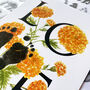 Birth Month Flower Footprint Kit October, Marigold, thumbnail 2 of 4