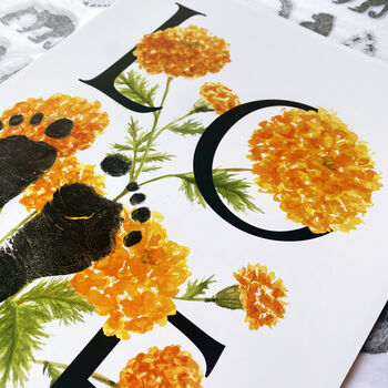 Birth Month Flower Footprint Kit October, Marigold, 2 of 4