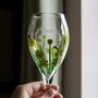 Dandelion Sunshine Painted Wine Glass, thumbnail 1 of 10