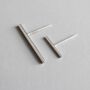 Sterling Silver Bar Stud Earrings, Two Sizes, thumbnail 1 of 5