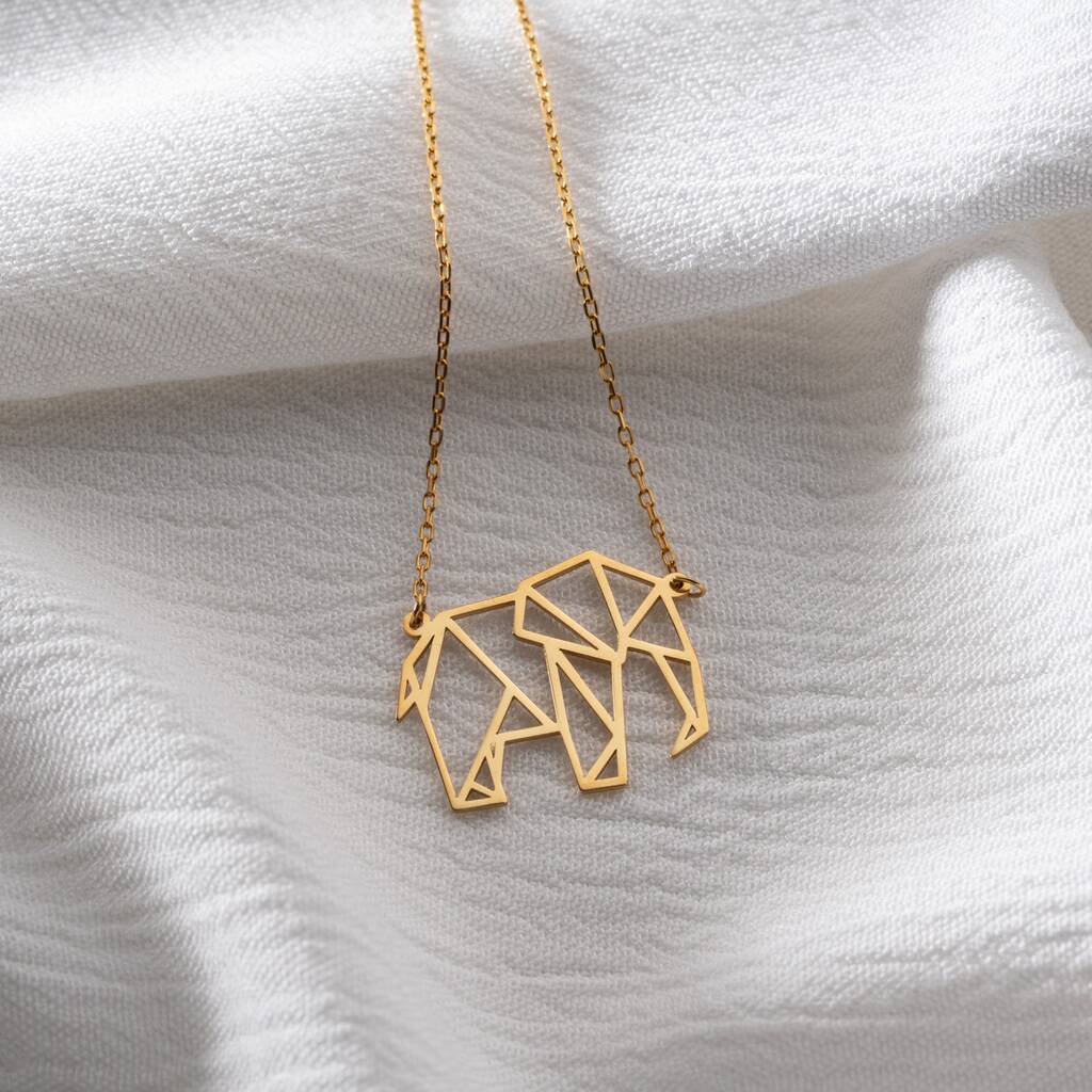 'Lucky Wisdom' Geometric Elephant Necklace, 1 of 9