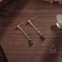 Black Cz Droplet Dangle Stud Earrings, thumbnail 6 of 12