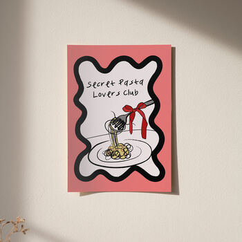 Secret Pasta Club Illustrated Food Giclee Print, 2 of 6