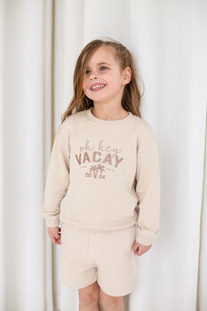 Ladies' And Kid's 'Oh Hey Vacay' Embroidered Sweatshirt Jumpers, 6 of 9