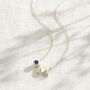 Thread Through Birthstone And Initial Necklace, thumbnail 3 of 7