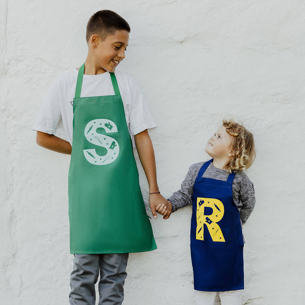 Personalised Kids Letter Baking Apron, 1 of 8