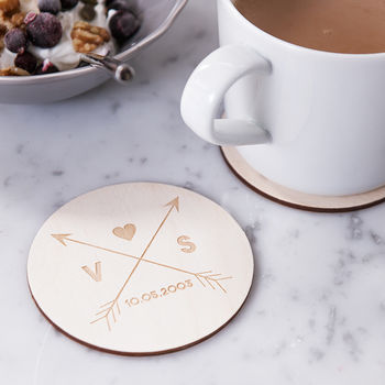Personalised Arrows Wooden Coasters, 2 of 4
