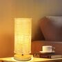 Round Handmade Rattan Bedside Table Lamp, thumbnail 4 of 9