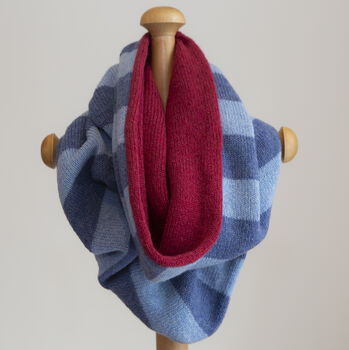 Reversible Pure Cashmere Snood Scarf, 11 of 12