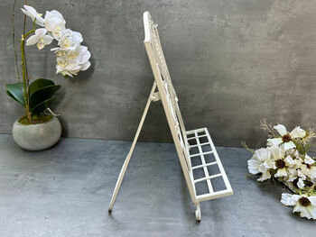 34cm White Distressed Metal Cookbook And Recipe Stand, 5 of 12