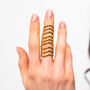 Waterfall Statement Armour Ring In 18ct Gold Vermeil, thumbnail 2 of 7