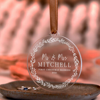 First Christmas As Mr And Mrs, Married Couple Bauble, 9 of 10