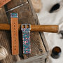 'Ditsy' Leather Smartwatch Strap; Handmade Watch Band, thumbnail 6 of 8
