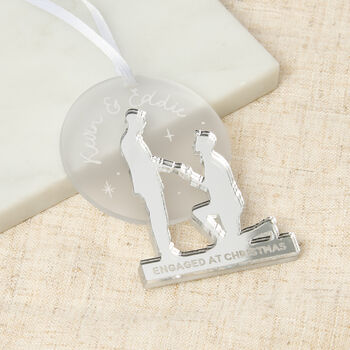 Engagement Silhouette Personalised Christmas Decoration, 2 of 2