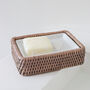 Marbury Taupe Rattan Soap Dish, thumbnail 3 of 4
