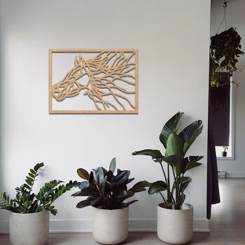 Wooden Horse Head Wall Line Art Equestrian Decor, 7 of 11