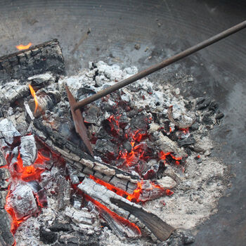 Celeste 80cm Fire Pit With Long Leg Tripod Cooking Rack, 5 of 7