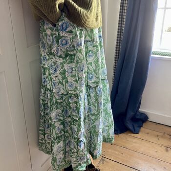 Green Blue Floral Maxi Dress, 2 of 4
