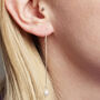 Long Silver Pearl Earrings, thumbnail 2 of 5