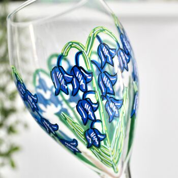 Bluebell Painted Wine Glass, 3 of 8