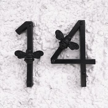 House Numbers With Bee In Black Finish, 12 of 12
