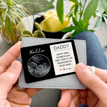 Personalised Baby Scan Metal Wallet Card For Daddy, 3 of 4