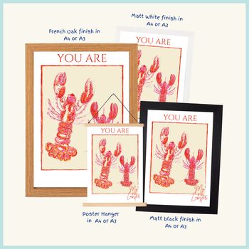 'You're My Lobster' Wall Art Print In A4 Or A3, 8 of 8