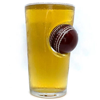 Personalised Cricket Ball Beer Glass, 2 of 7