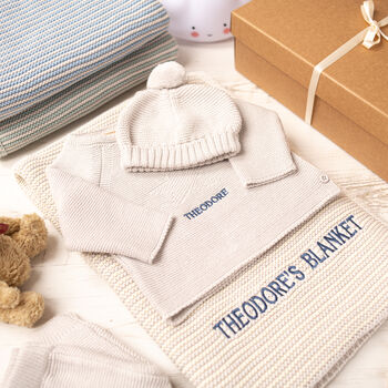 Baby Luxury Mini Stripe Knitted Gift Box, 3 of 12
