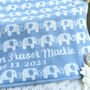 Personalised Knitted Elephant Baby Blanket, thumbnail 4 of 11
