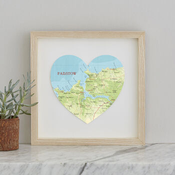 Personalised Padstow Map Heart Print, 2 of 4