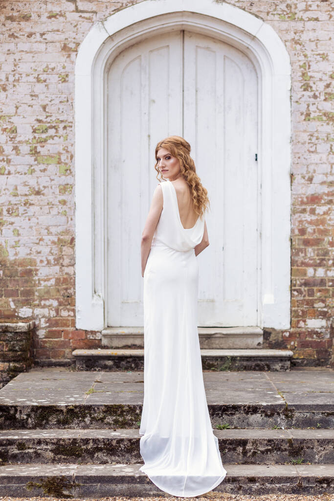 wedding dress cowl neck