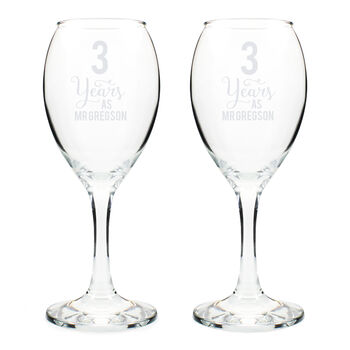 Personalised 'Years Together' Wine Glass Set, 4 of 5