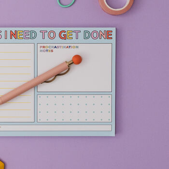 Colourful Daily Things I Need To Get Done Deskpad | Daily Tear Off Notepad, 2 of 5