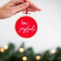Joyful Embroidery Hoop Christmas Tree Bauble, thumbnail 1 of 7