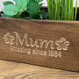 Carved Beech Wood Pot Planter For Mum, thumbnail 5 of 5