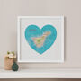 Custom Map Heart Wedding Wall Art Print, 37cm, thumbnail 4 of 6