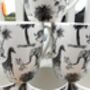 Set Of Six China Aspen Mugs In Black Safari Design, thumbnail 4 of 12