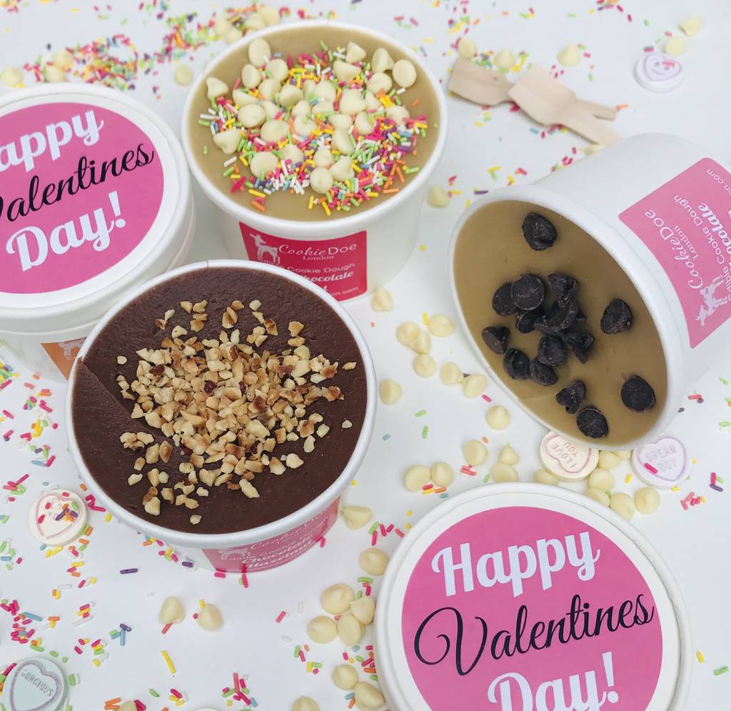 Valentines Edible Cookie Dough Variety Gift Pack By Cookie Doe London