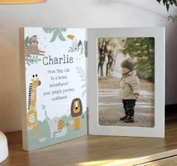 Personalised Safari Wooden 6x4 Photo Frame, 2 of 7