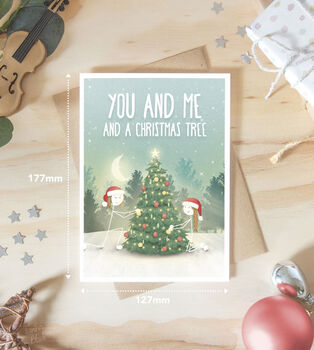 You Me Cute Christmas Love Card Wife Girlfriend Lesbian, 3 of 3