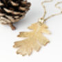 Lacey Oak Real Leaf Medium Sized Necklace, thumbnail 6 of 12